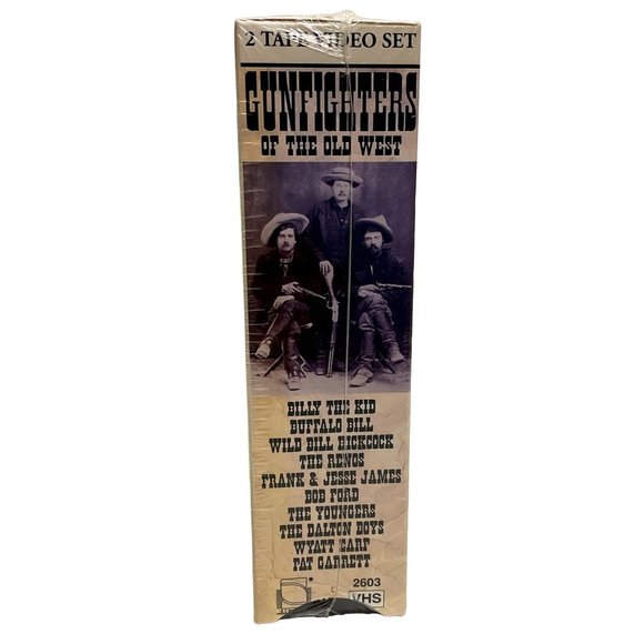 NIB GUNFIGHTERS OF THE OLD WEST BILLY THE KID WYATT EARP VHS 2 CASSETTES - Picture 2 of 3